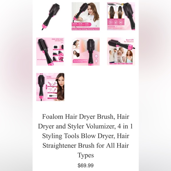Blow Dryer Brush Hair Straightener Brush, 4 in 1 Hair Dryer and Styler Volumizer - Picture 8 of 8